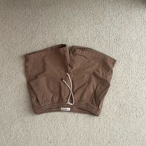 Khaki drawstring shorts